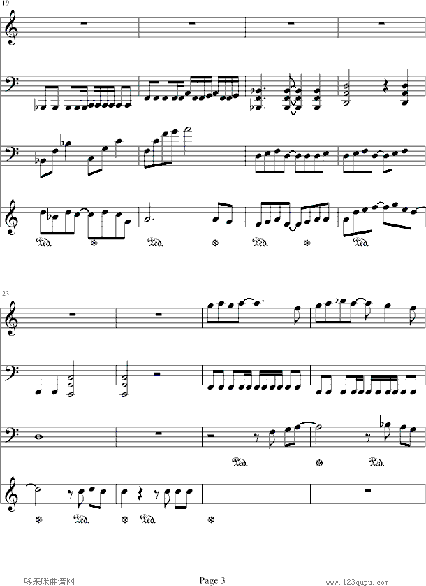 学院天堂钢琴曲谱（图3）