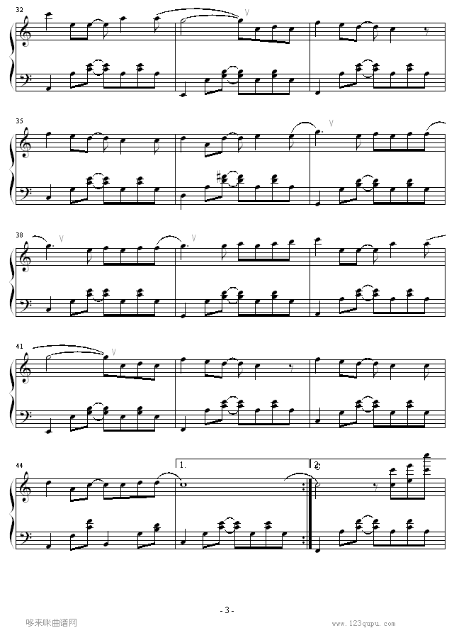 猫的报恩 - 主题曲-風になる-宫崎骏钢琴曲谱（图3）