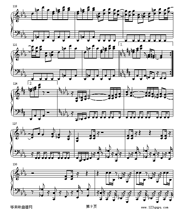 魂斗罗-游戏钢琴曲谱（图9）