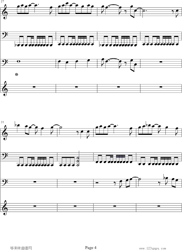 学院天堂钢琴曲谱（图4）