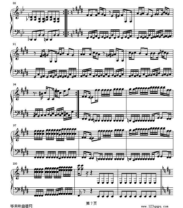 魂斗罗-游戏钢琴曲谱（图7）