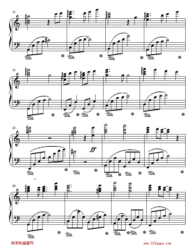 天空之城主题曲-fallingstar-版本二钢琴曲谱（图2）