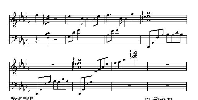 幽灵公主片尾曲钢琴曲谱（图5）