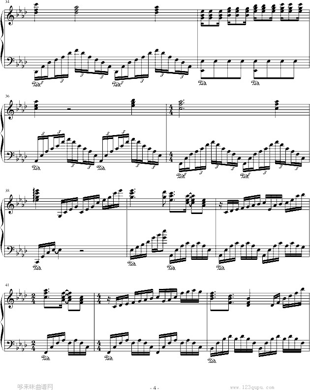 人鬼情未了-影视钢琴曲谱（图4）