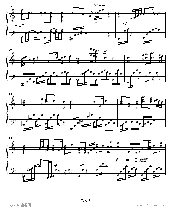 保护色-终极一班-终极一班钢琴曲谱（图3）