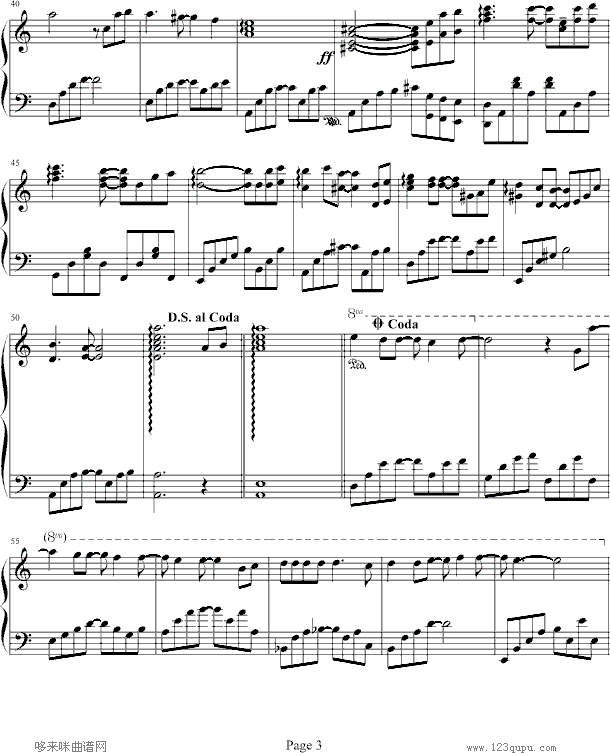 从开始到现在-小刚修改版-冬季恋歌钢琴曲谱（图3）