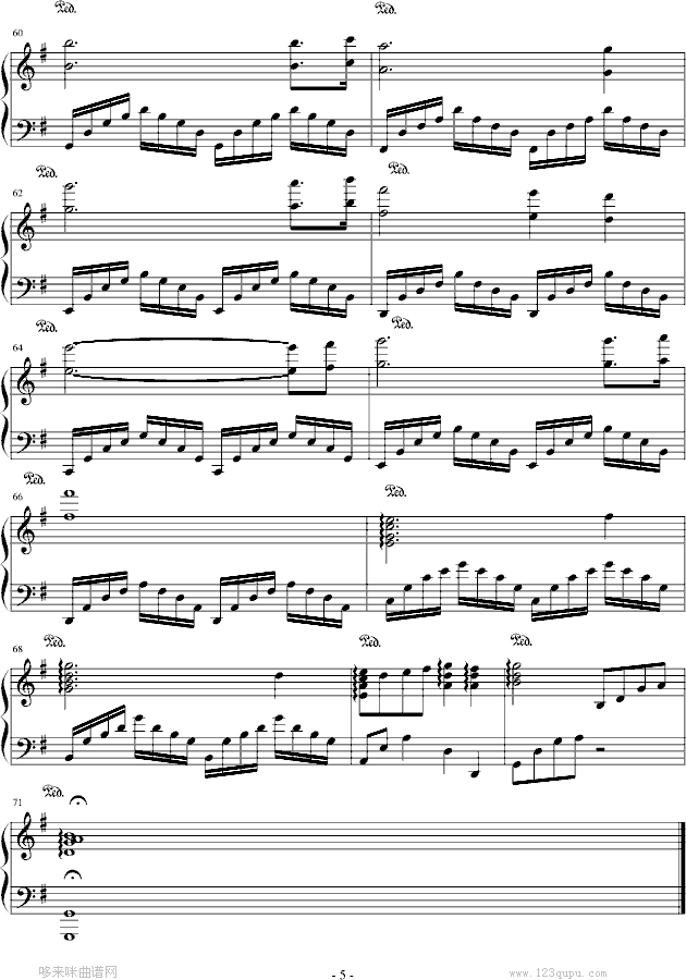 Wish to Wish-“神”里的插曲-影视钢琴曲谱（图5）
