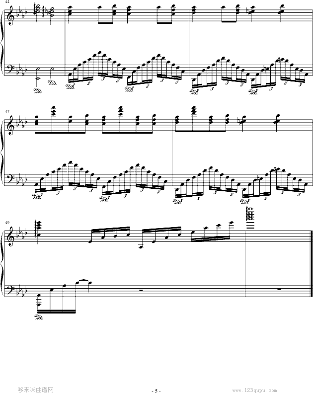 人鬼情未了-影视钢琴曲谱（图5）