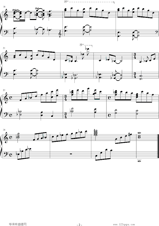 魔法少女樱插曲钢琴曲谱（图2）