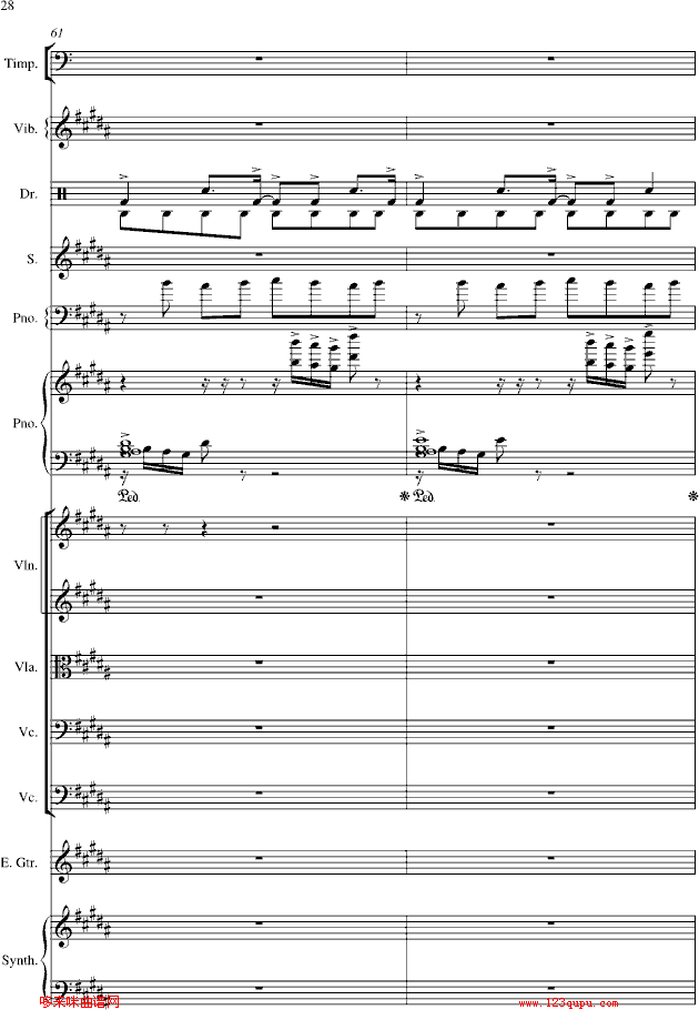 夜的第七章-总谱-manle版-周杰伦钢琴曲谱（图28）