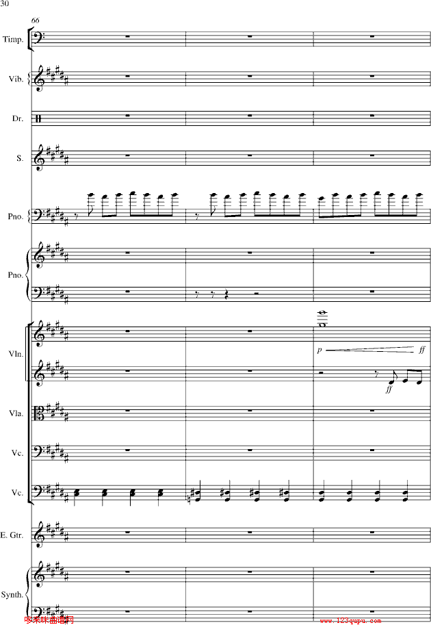 夜的第七章-总谱-manle版-周杰伦钢琴曲谱（图30）