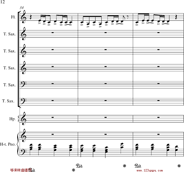 心雨-周杰伦钢琴曲谱（图12）