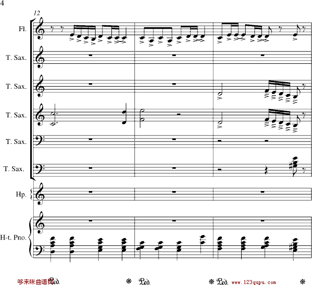 心雨-周杰伦钢琴曲谱（图4）