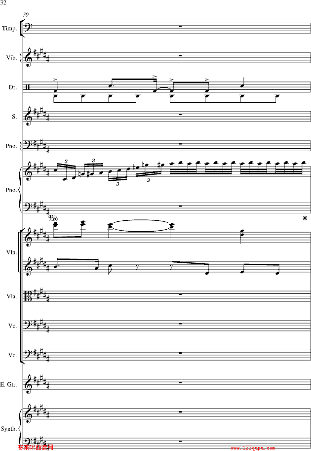 夜的第七章-总谱-manle版-周杰伦钢琴曲谱（图32）