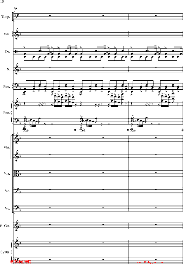 夜的第七章-总谱-manle版-周杰伦钢琴曲谱（图10）