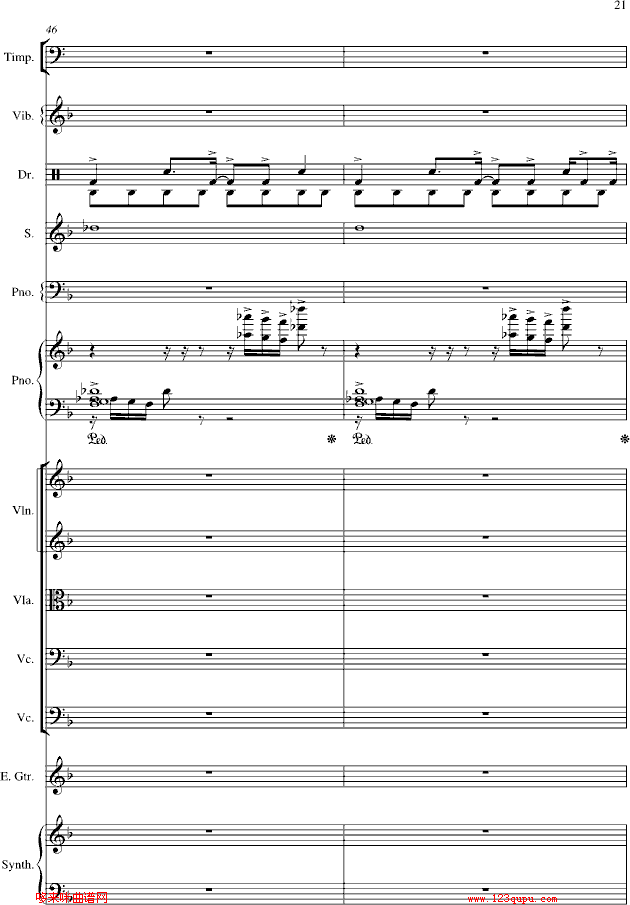 夜的第七章-总谱-manle版-周杰伦钢琴曲谱（图21）