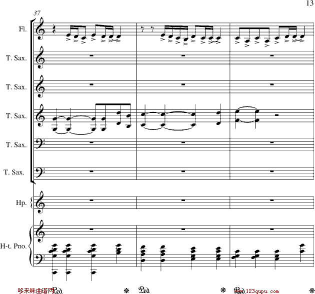 心雨-周杰伦钢琴曲谱（图13）