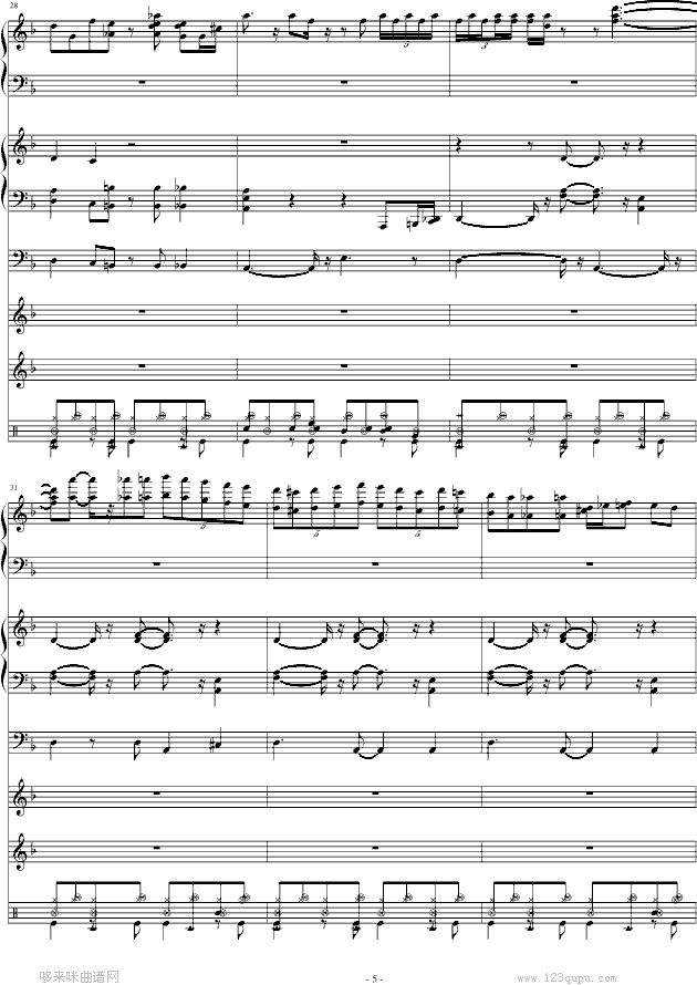 海上钢琴师-（改编版）-海上钢琴师钢琴曲谱（图5）
