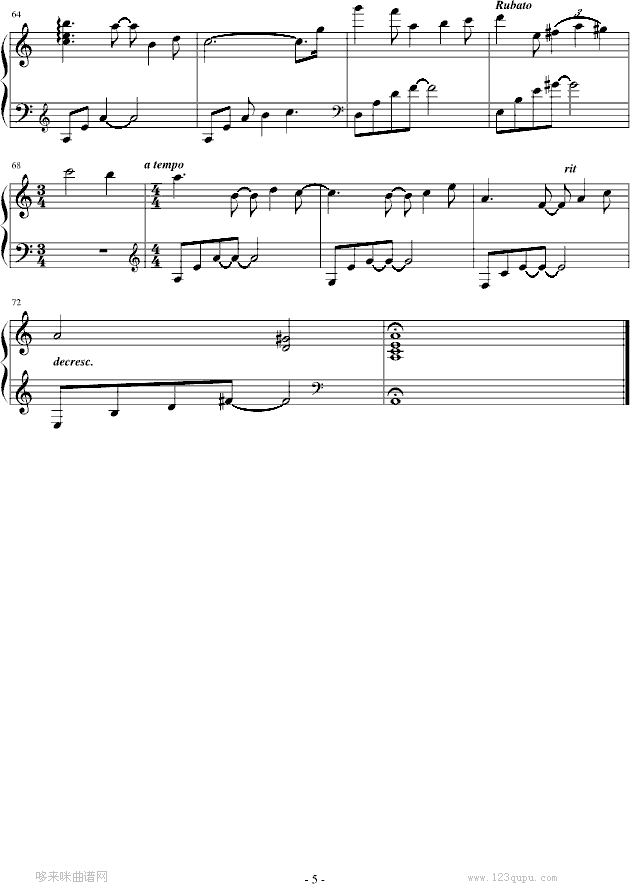 夏日香气-之Instrumental-韩日剧钢琴曲谱（图5）