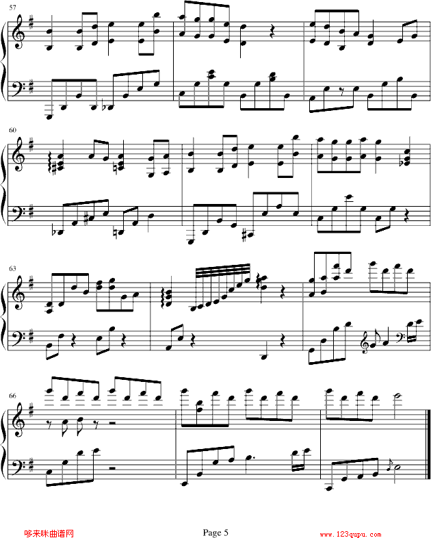 菊花台-b欣仔b版-周杰伦钢琴曲谱（图5）