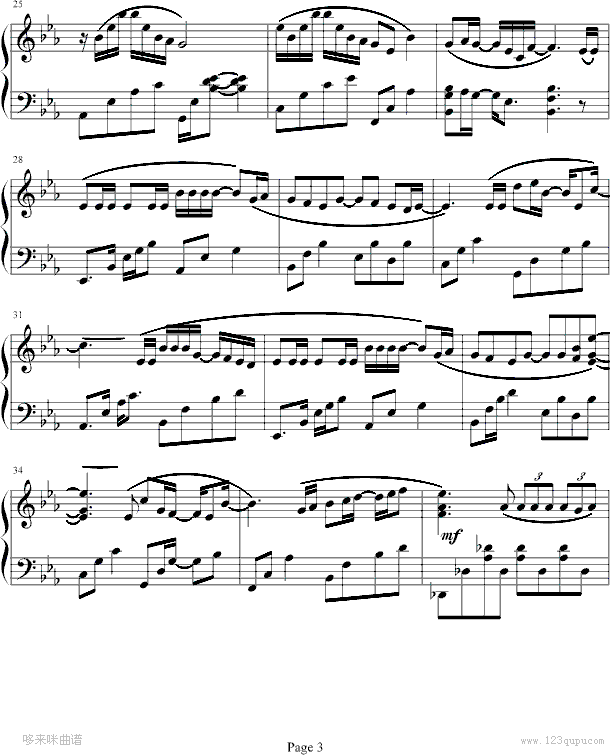 岁月如歌-陈奕迅钢琴曲谱（图3）