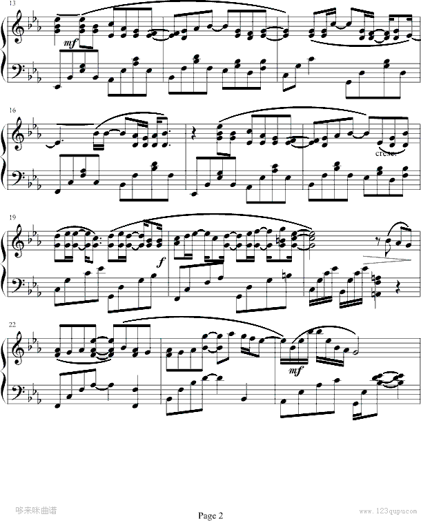 岁月如歌-陈奕迅钢琴曲谱（图2）
