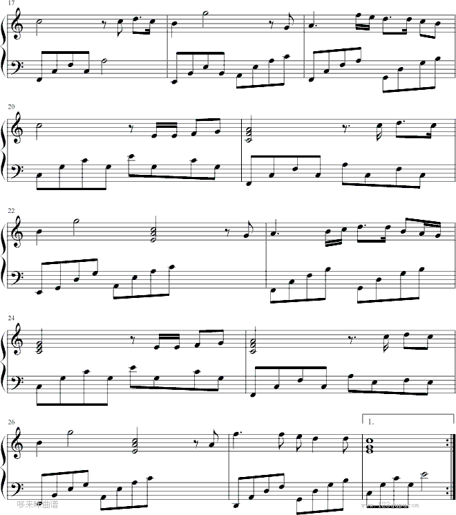 涟漪-陈百强钢琴曲谱（图2）