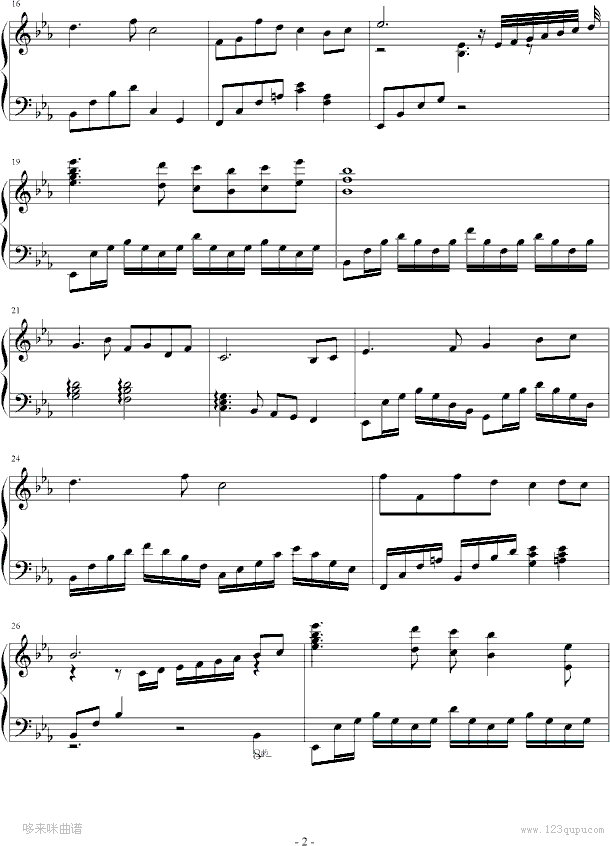 念亲恩-陈百强钢琴曲谱（图2）