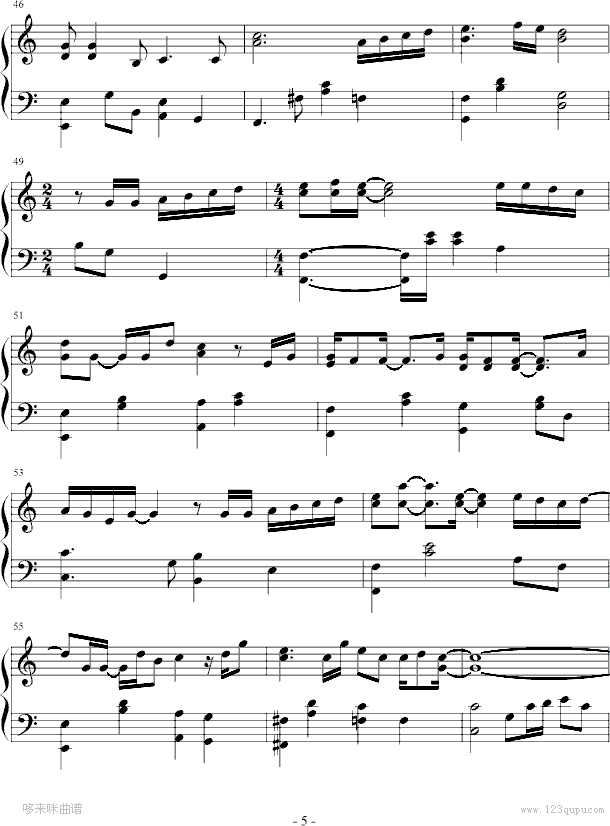 等-陈百强钢琴曲谱（图5）