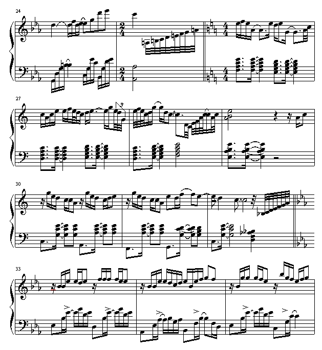 屋顶-周杰伦钢琴曲谱（图3）