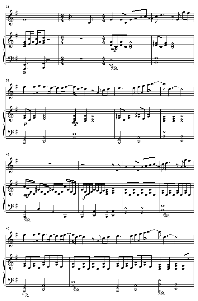 蜗牛-周杰伦钢琴曲谱（图3）