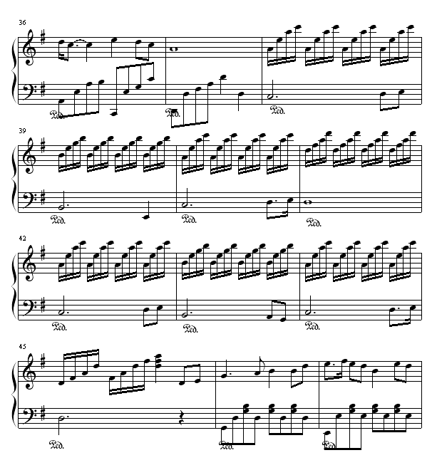 丝绸之路-喜多郎钢琴曲谱（图4）
