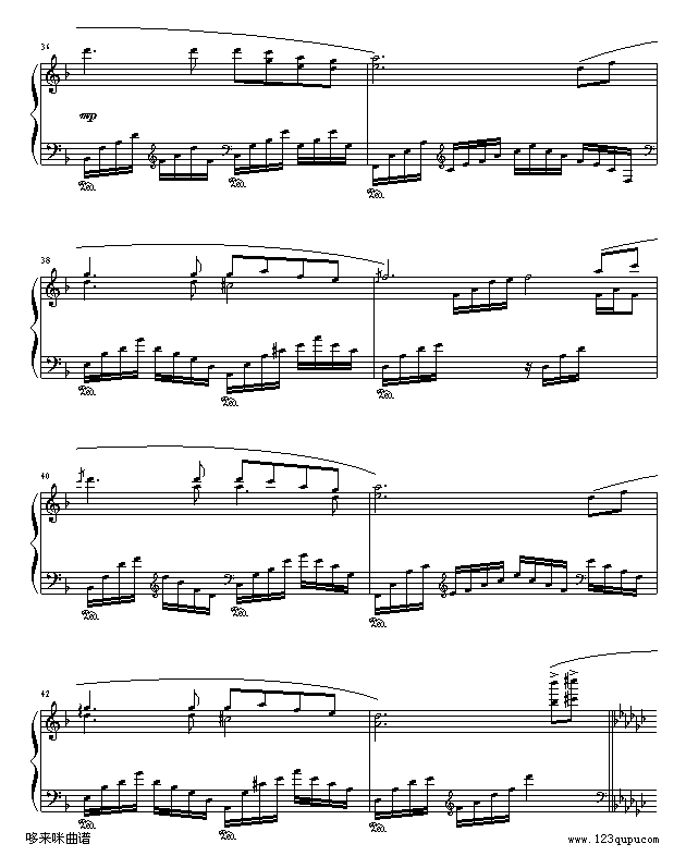 白月光-张信哲钢琴曲谱（图3）