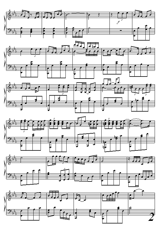 星空下-周传雄钢琴曲谱（图2）