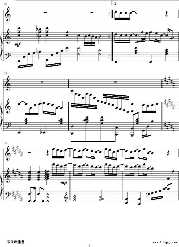 向左走向右走-梁詠琪钢琴曲谱（图5）