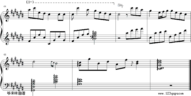 隐形的翅膀-张韶涵钢琴曲谱（图4）