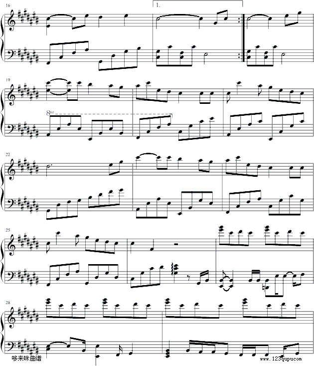 隐形的翅膀-张韶涵钢琴曲谱（图2）