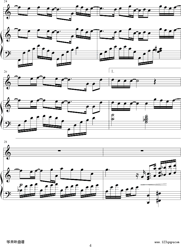 向左走向右走-梁詠琪钢琴曲谱（图4）
