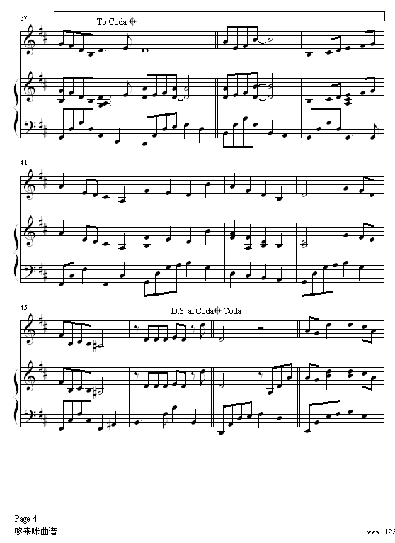 我愿意-钢琴版-王菲钢琴曲谱（图4）