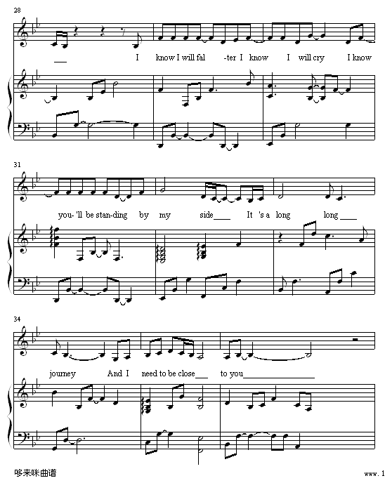 Journey - 弹唱版-张韶涵钢琴曲谱（图4）