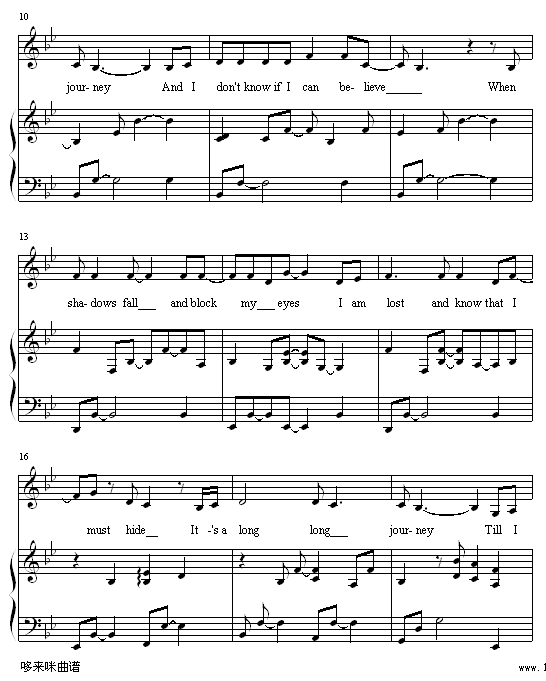 Journey - 弹唱版-张韶涵钢琴曲谱（图2）