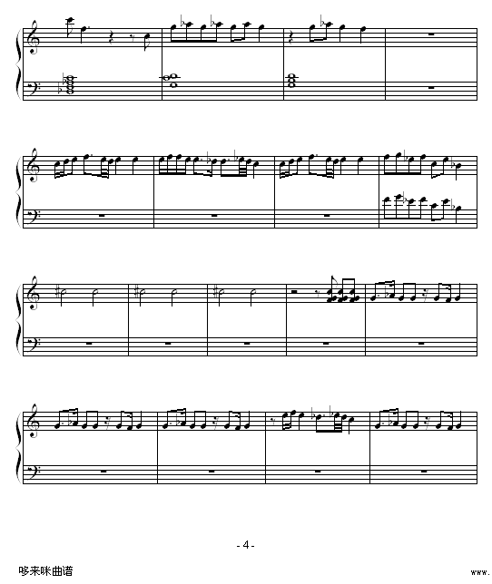 舞孃-(舞娘)-蔡依林钢琴曲谱（图4）