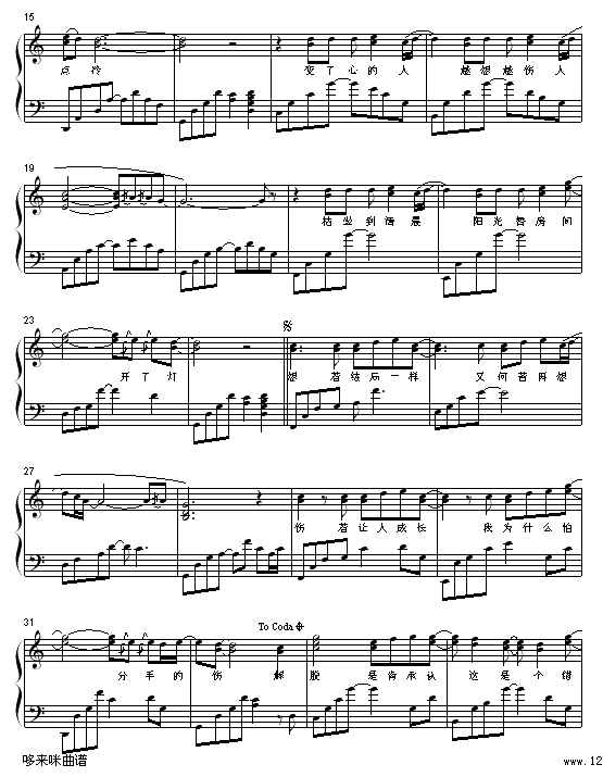 解脱-舞蝶-张惠妹钢琴曲谱（图2）