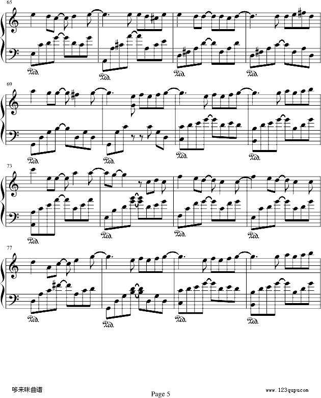 小手拉大手-梁静茹钢琴曲谱（图5）