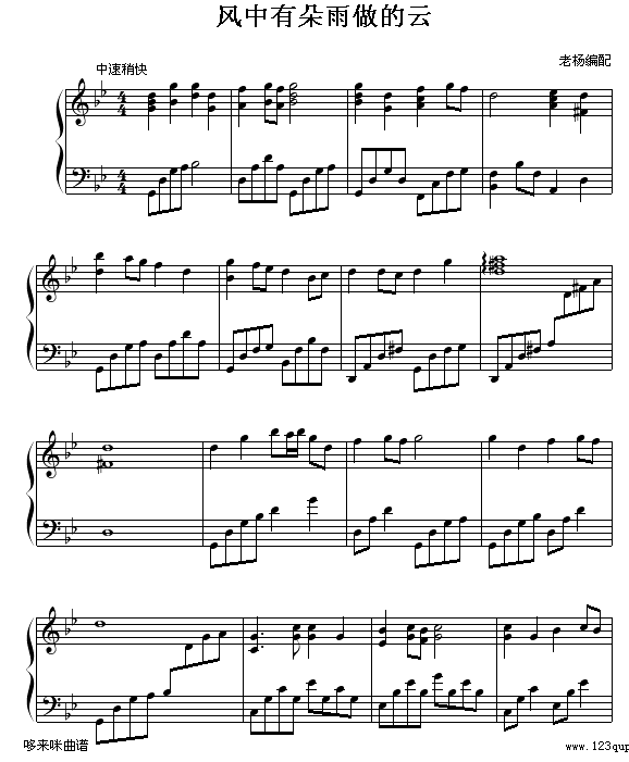 风中有朵雨做的云-孟庭苇钢琴曲谱（图1）