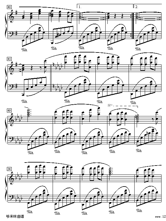 飘摇-周迅钢琴曲谱（图3）