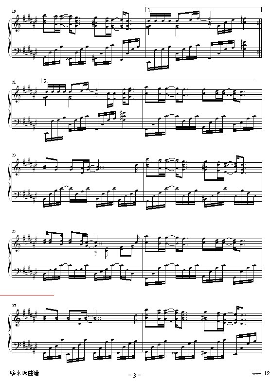 野百合也有春天-阿桑-孟庭苇钢琴曲谱（图3）
