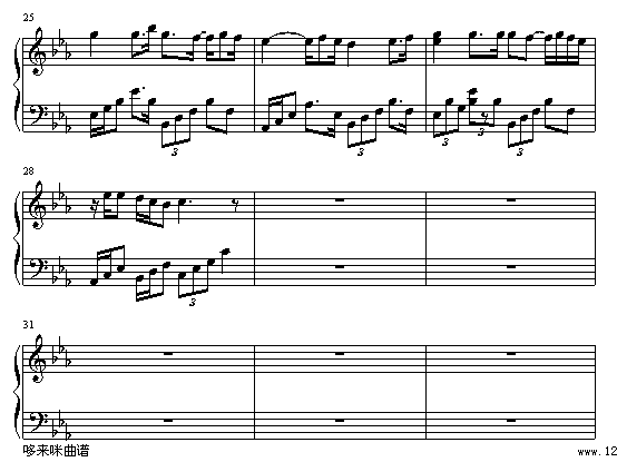寂寞在唱歌-阿桑钢琴曲谱（图3）
