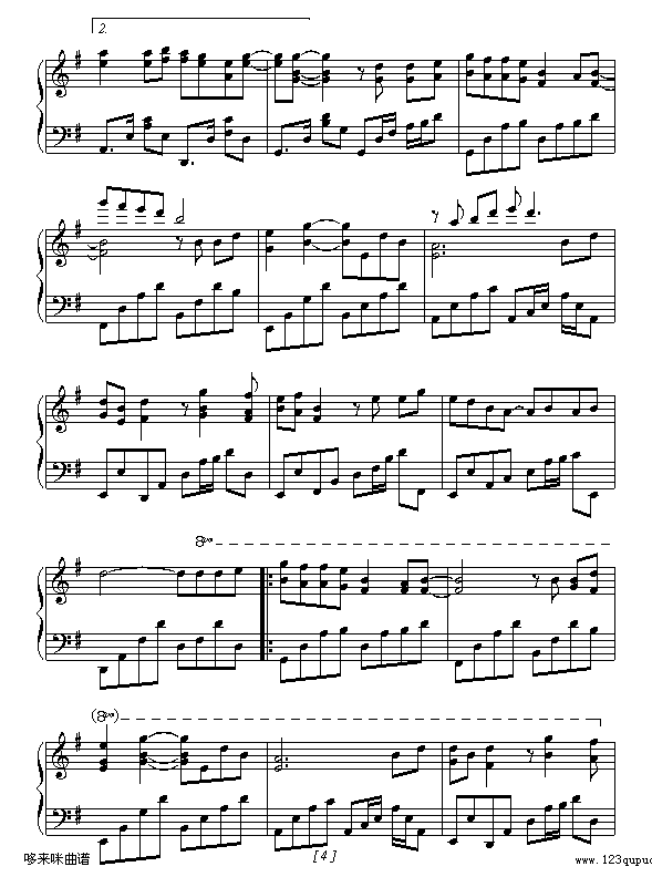 两只蝴蝶-何初-庞龙钢琴曲谱（图4）
