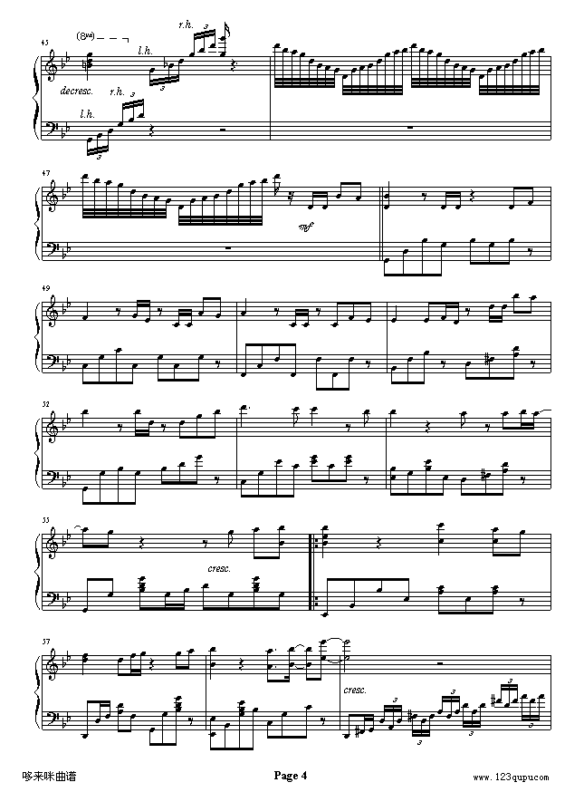 月半小夜曲-李克勤钢琴曲谱（图4）